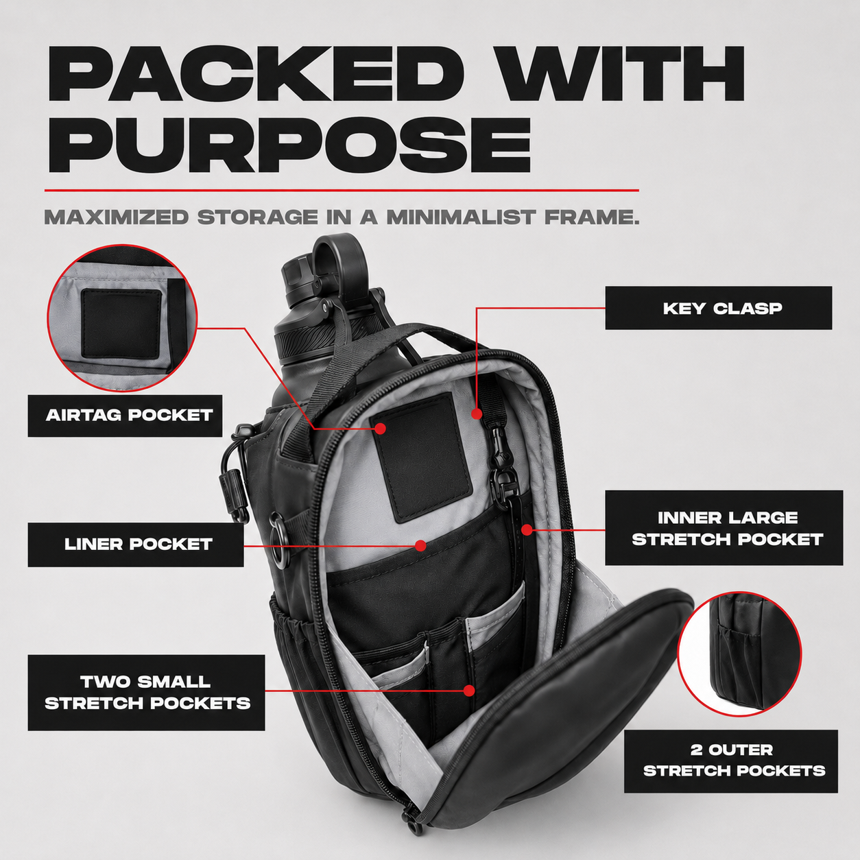 Magnetic Hanging Gym Bag with Multi Compartment | Gym Bag