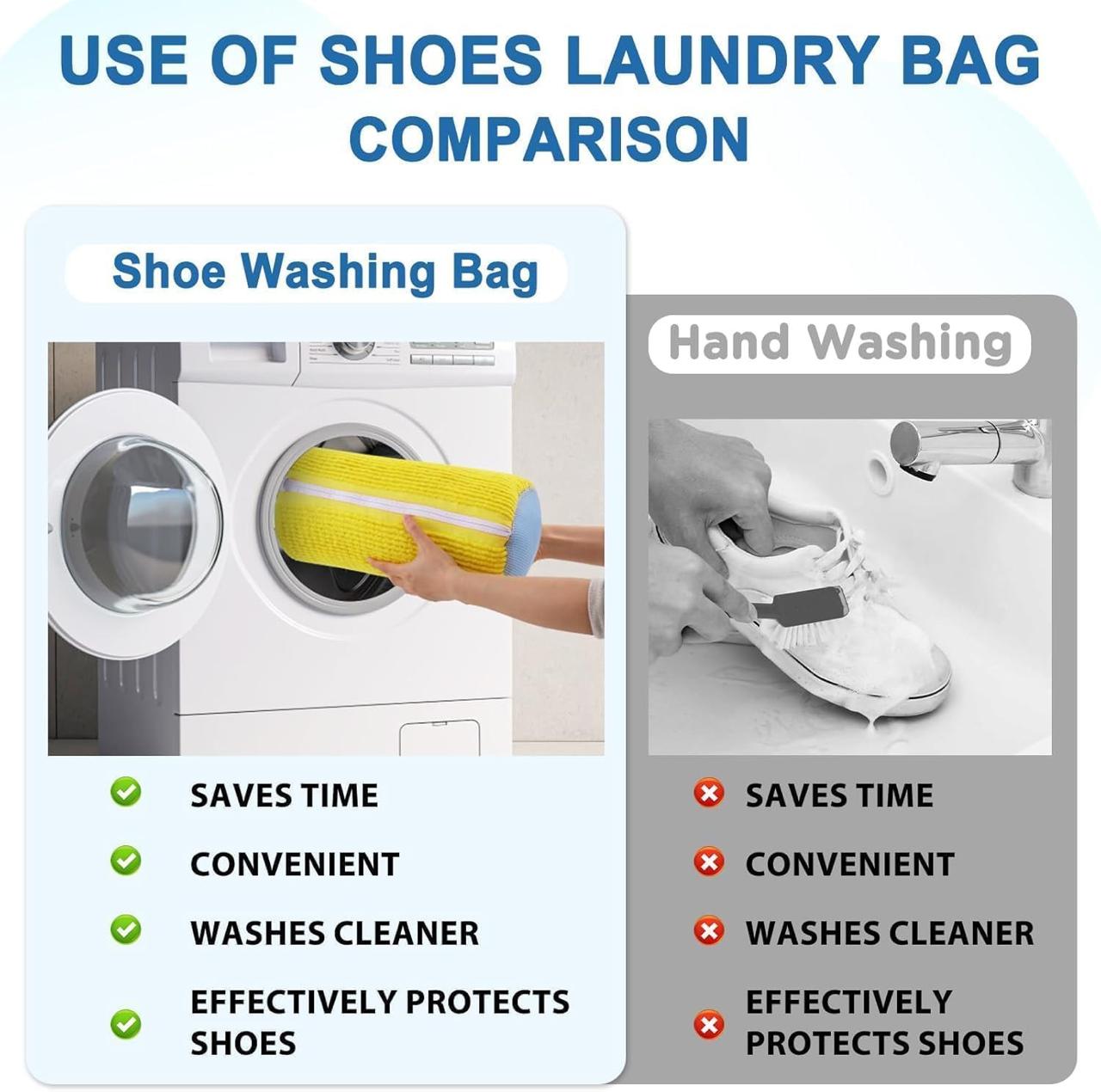 ShoeWash Pro™ Shoe Cleaning Bag for Washing Machine | Deep Clean Shoes/Sneakers at Home (Pack of 1)